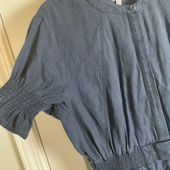 Joie Women's Navy Jumpsuit linen blend size large - Picture 4 of 16